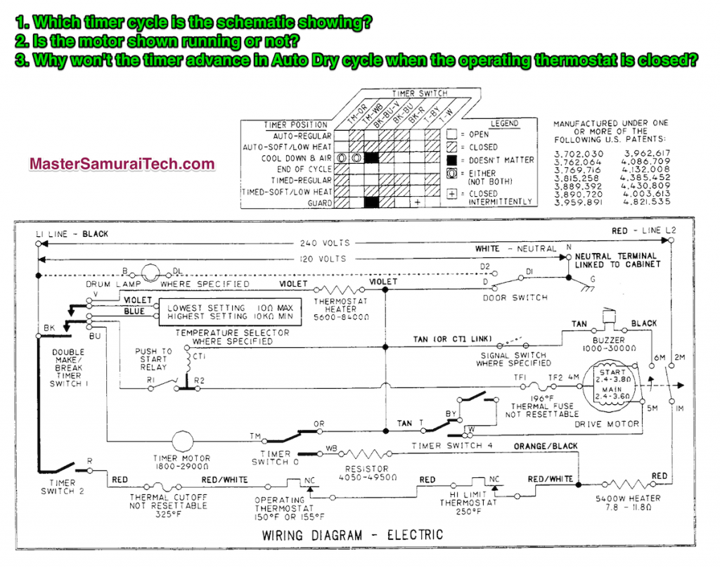 Dryer Schematic Quiz